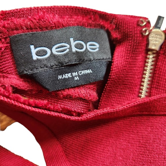 BEBE red bandage bodycon dress size m - Picture 5 of 5